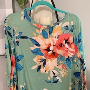 Mint green floral shirt!